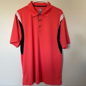 PGA Tour Men’s Orange Polo Short Sleeve Shirt. Size Large